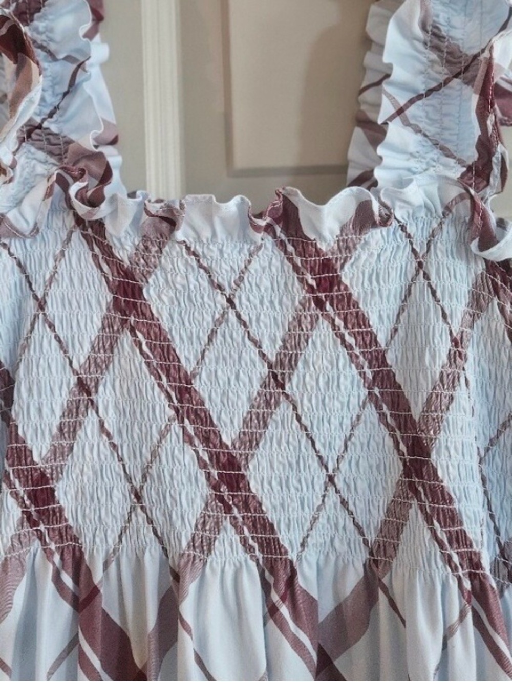 Hill House Light Blue & Burgundy Plaid Maxi Dress - Picture 3 of 3